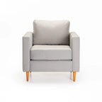 SANTINO FABRIC ARMCHAIR - PLATINUM/NATURAL LEG