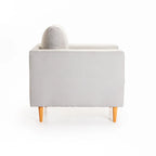 SANTINO FABRIC ARMCHAIR - PLATINUM/NATURAL LEG