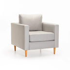 SANTINO FABRIC ARMCHAIR - PLATINUM/NATURAL LEG