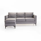 SANTINO FABRIC CORNER CHAISE - BLACK LEG