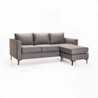 SANTINO FABRIC CORNER CHAISE - BLACK LEG