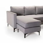 SANTINO FABRIC CORNER CHAISE - BLACK LEG