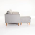 SANTINO FABRIC CORNER CHAISE - PLATINUM/NATURAL LEG