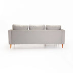 SANTINO FABRIC CORNER CHAISE - PLATINUM/NATURAL LEG