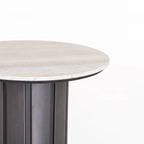VIN 60cm ROUND STONE TOP COFFEE TABLE 39CM H