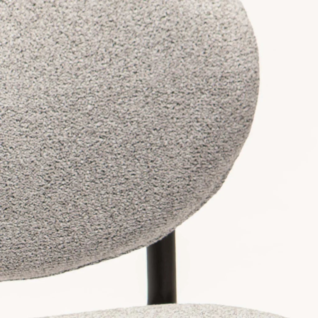 VIOLA WOODEN DINING CHAIR TEXTURED GREY WITH BLACK LEG