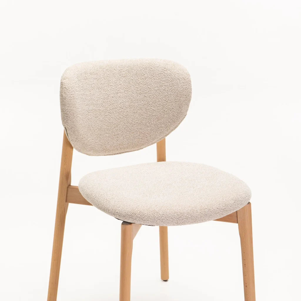 VIOLA WOODEN DINING CHAIR TEXTURED OATMEAL