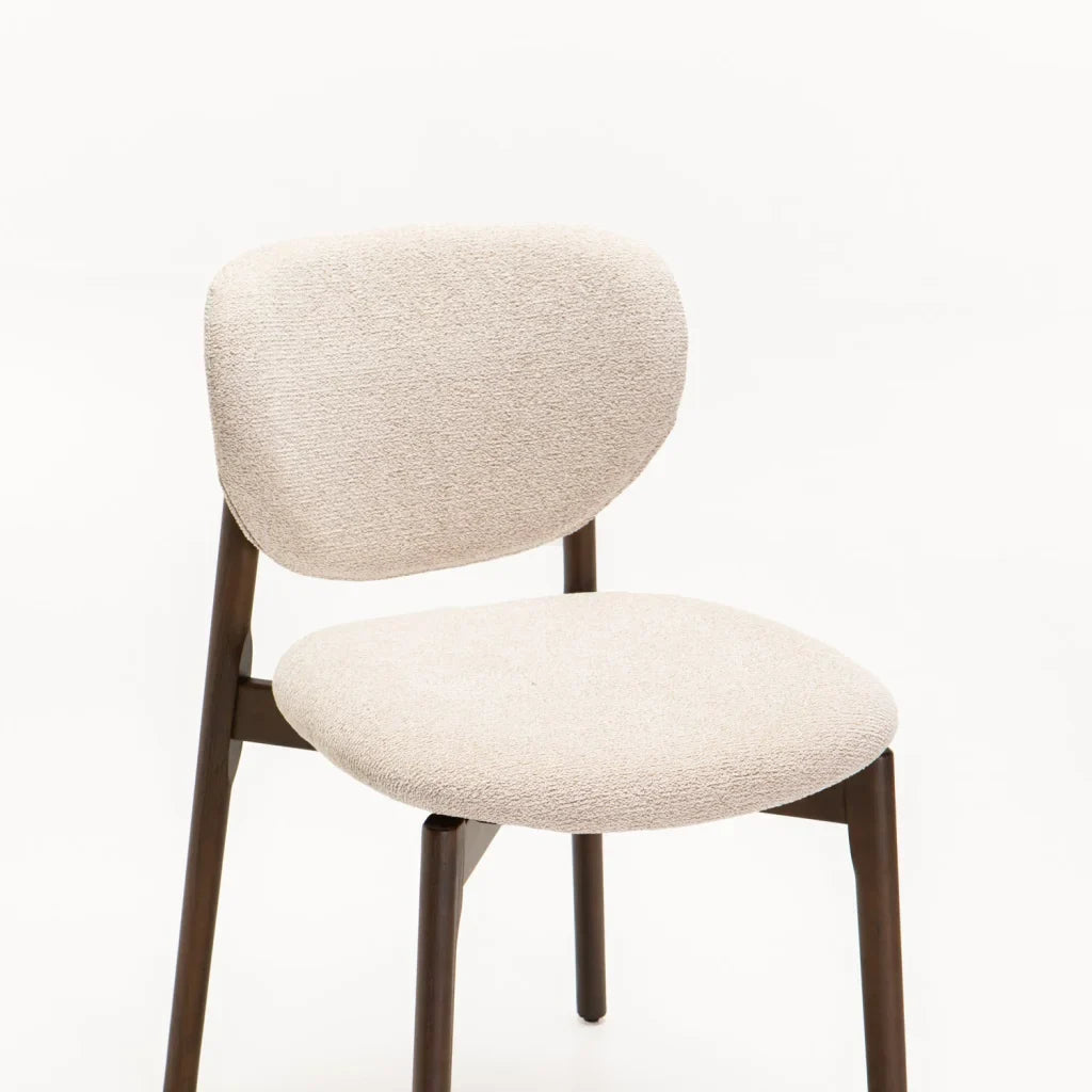 VIOLA WOODEN DINING CHAIR TEXTURED OATMEAL