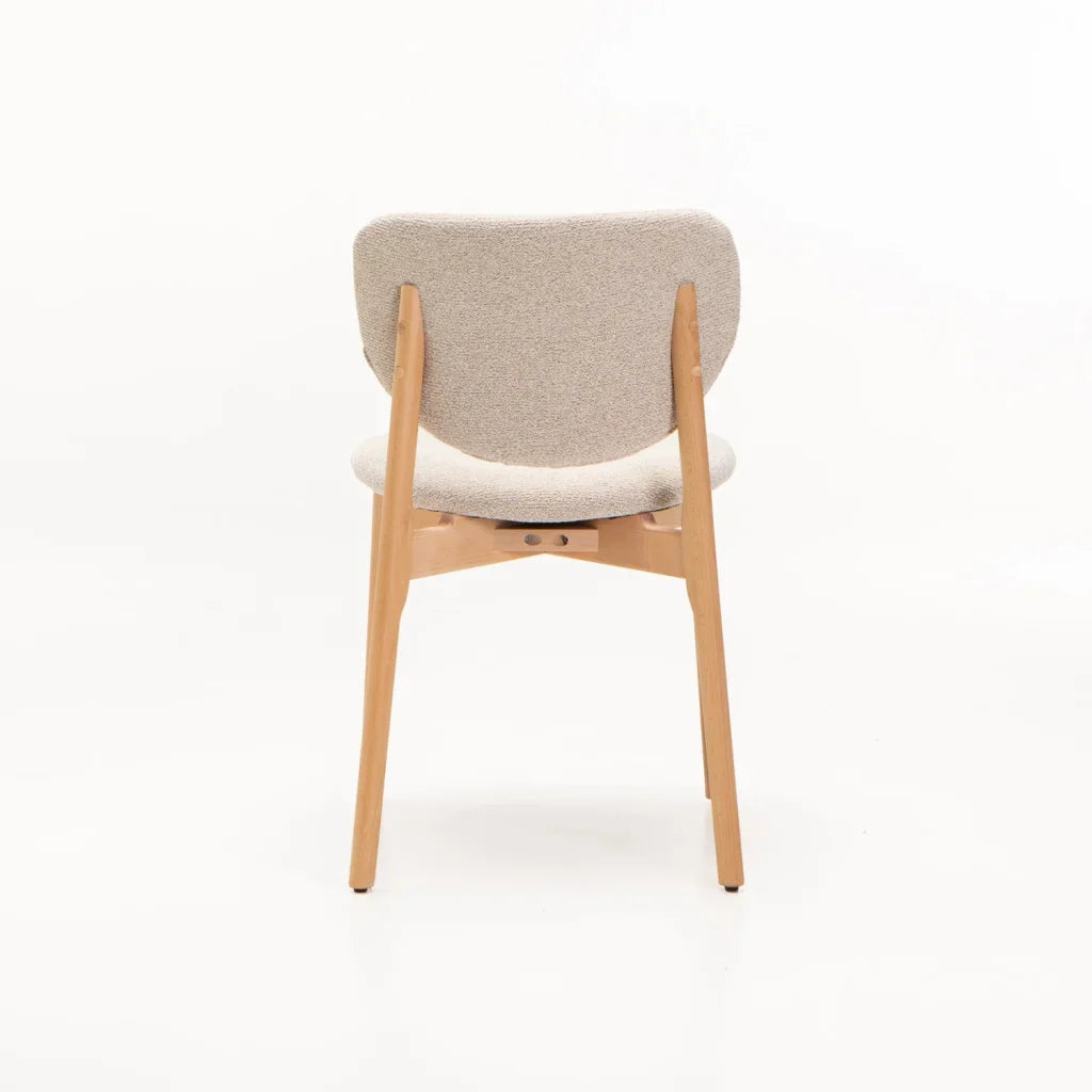 VIOLA WOODEN DINING CHAIR TEXTURED OATMEAL