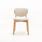 VIOLA WOODEN DINING CHAIR TEXTURED OATMEAL