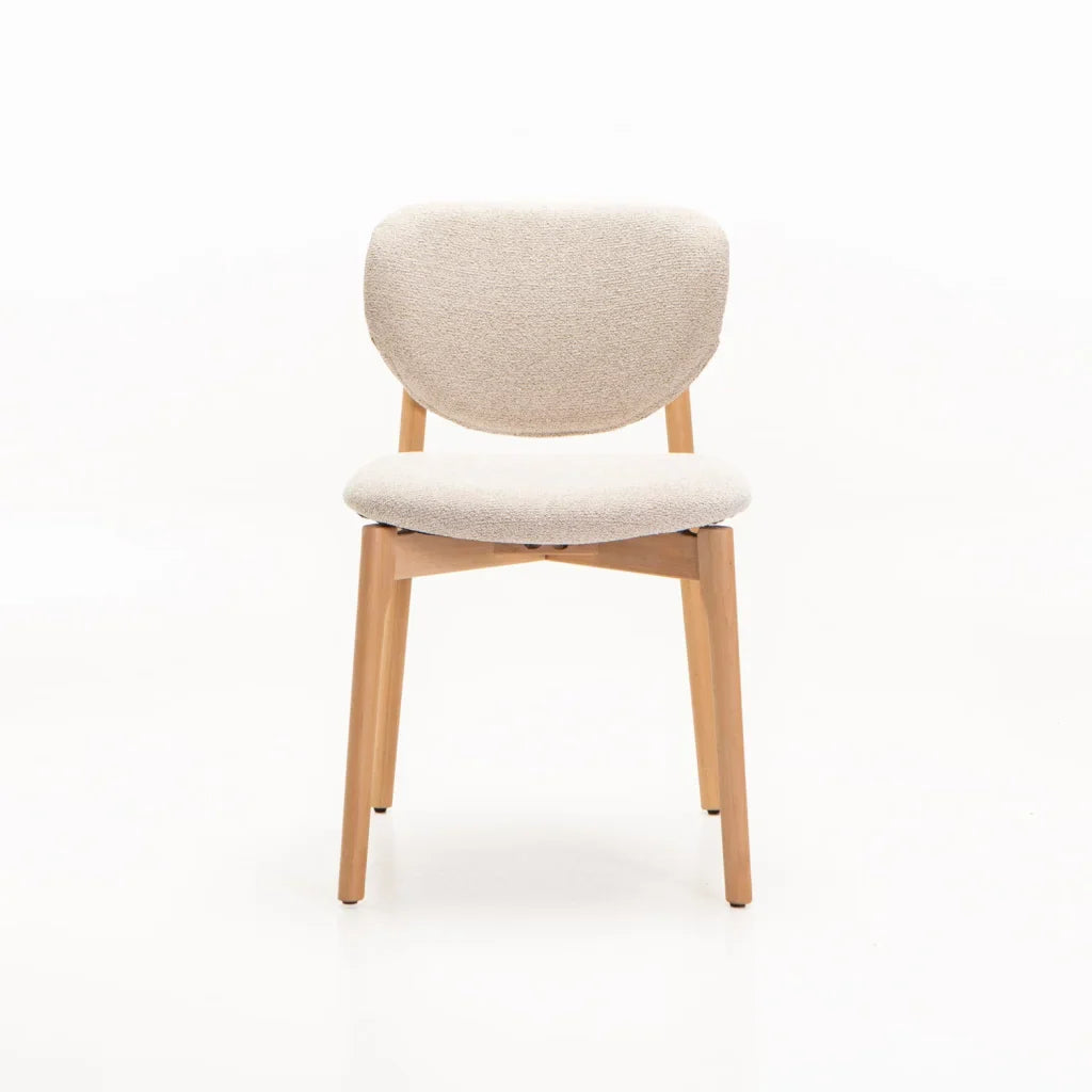 VIOLA WOODEN DINING CHAIR TEXTURED OATMEAL